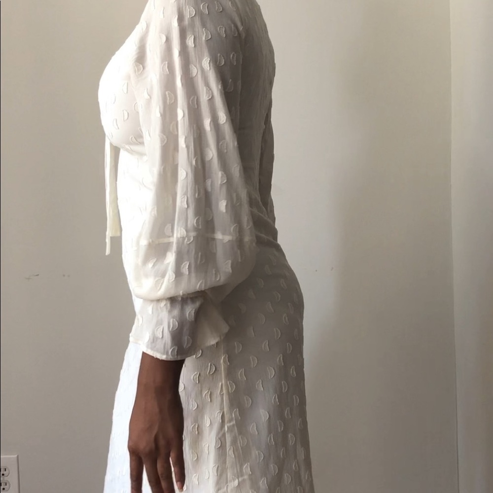 And Other Stories Dotted Low Cut Midi Dress - Picture 4 of 8
